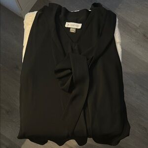 Calvin Klein Women's Black V-Neck Blouse